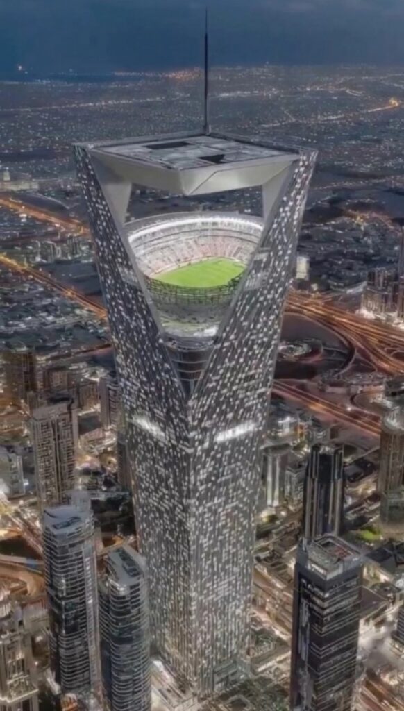 هذه حقيقة ملعب ناطحة السحاب في السعودية